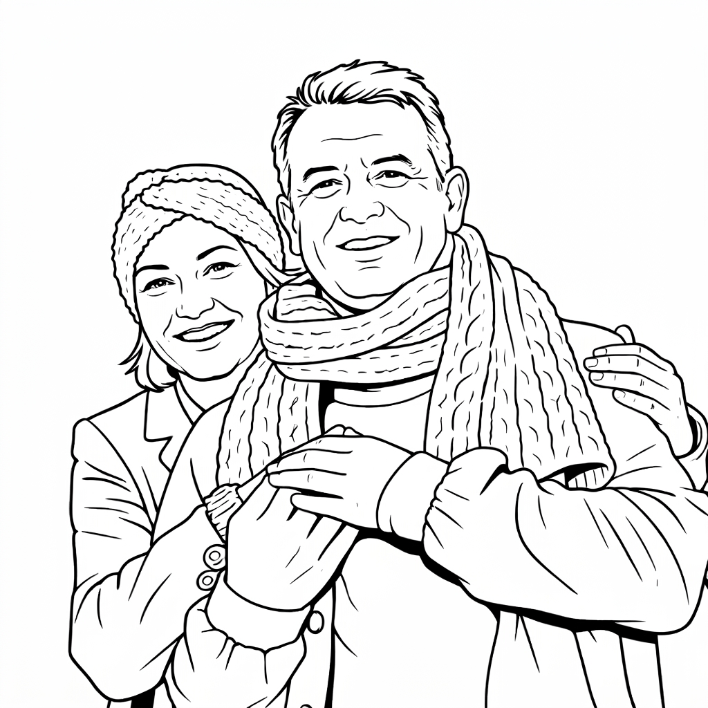 Photo transformed into a coloring page